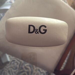 White Dolce Gabbana D&G Leather Hardshell Eyeglass Case
